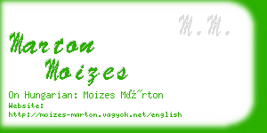 marton moizes business card